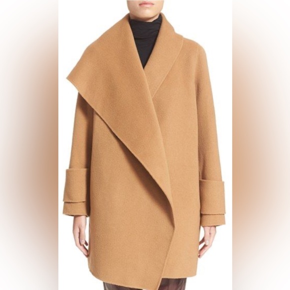 Vince Camel Double Faced Wool Asymmetrical Collar Size M Coat - Picture 1 of 6